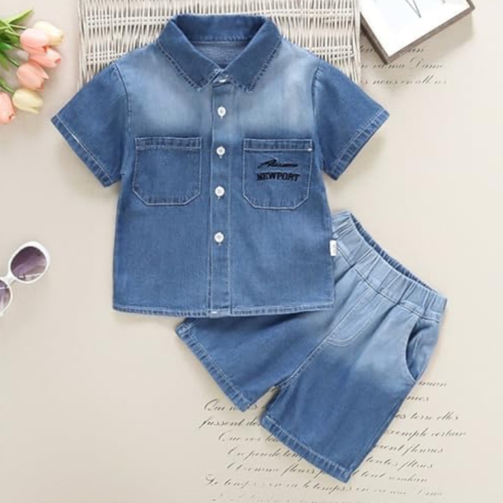 Blue gradient shorts set NWOT